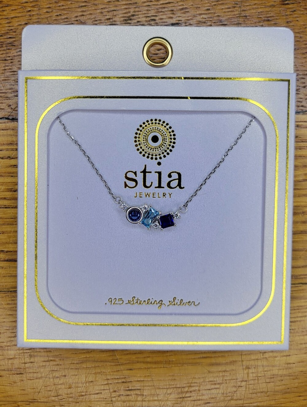 Stia Sterling Silver Blue Crystal Pendant Necklace